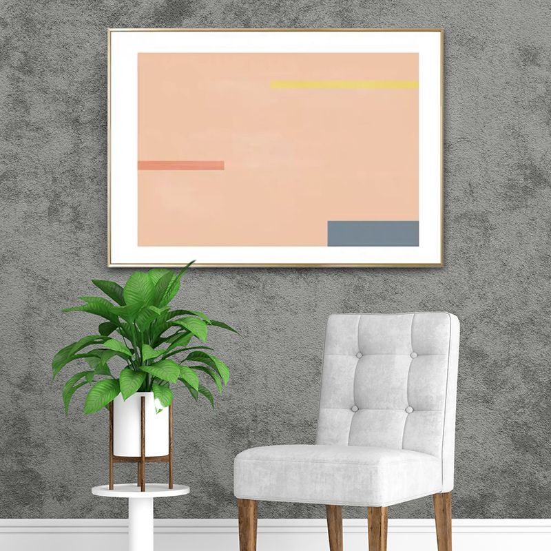 Simplicity Abstract Wall Art Print Pink and Orange Living Room Wall Decor, Textured