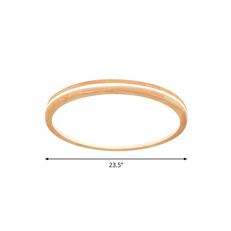 Holz kreisförmige LED-Unterputzleuchte Einfachheit Unterputz-Deckenleuchte mit Acryl-Schatten in Weiß