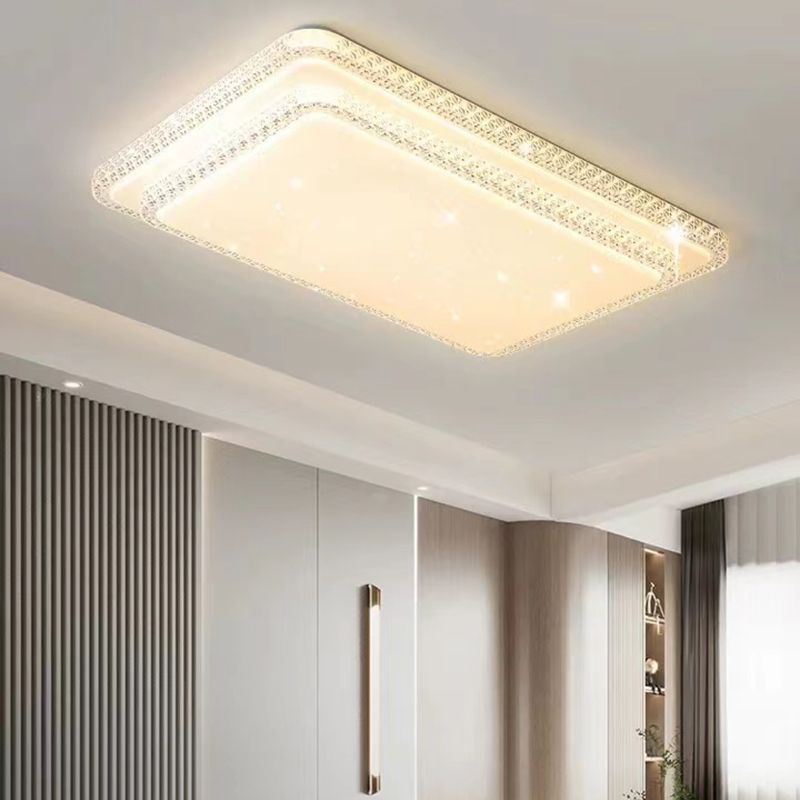 Modern Flush Light Acrylic Ceiling Lighting in White for Bedroom