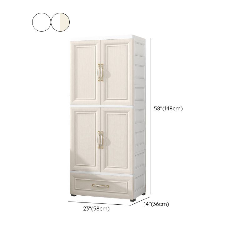 Contemporary Youth Armoire with Garment Rod Plastic Bedroom Armoire