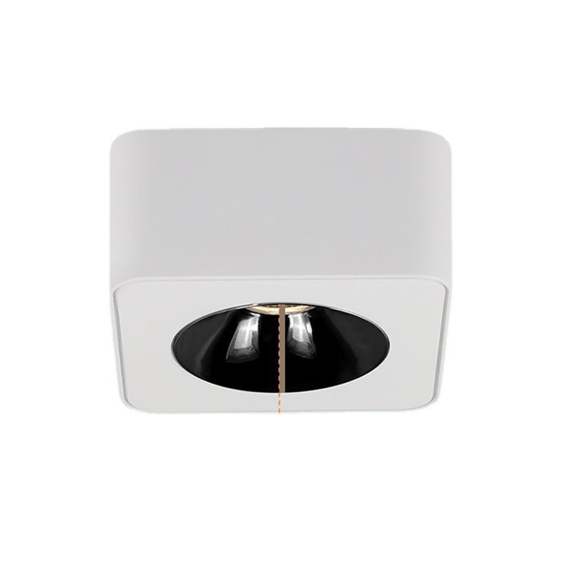 Square 1 - Light Flush Mount in Black / White Finish Aluminum LED Ceiling Flush