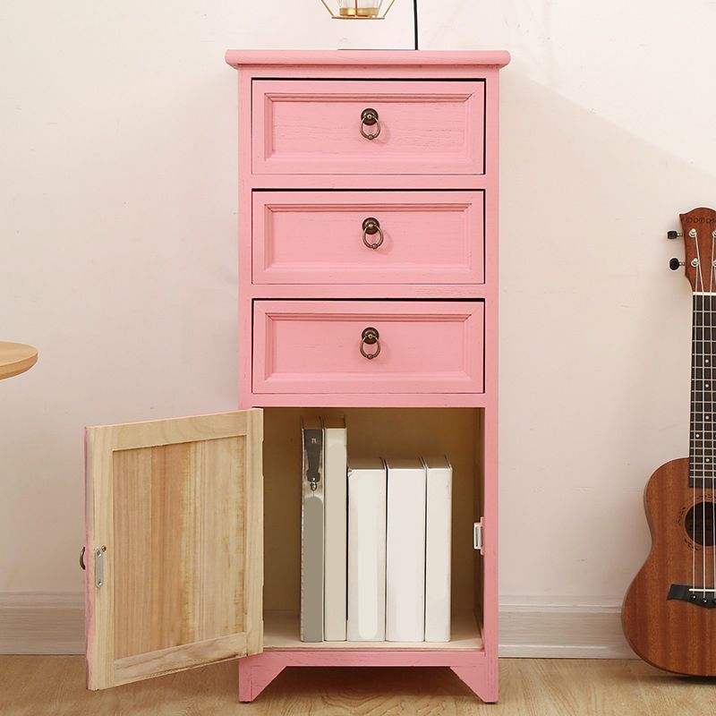 Industrial Distressed Finish Accent Cabinet with Drawers and Door