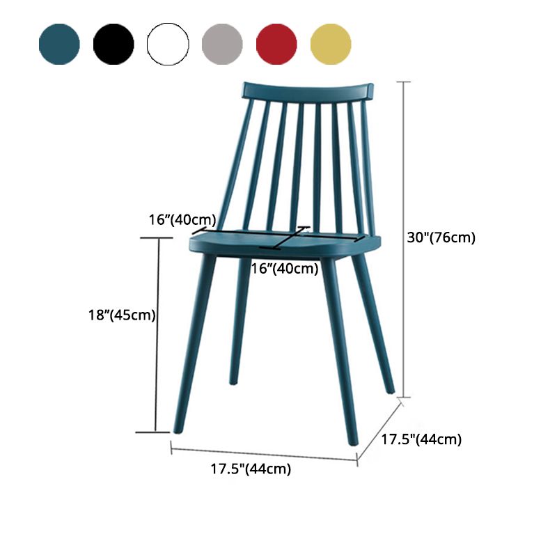 Scandinavian Plastic Kitchen Room Chair Slat Back Side Chair