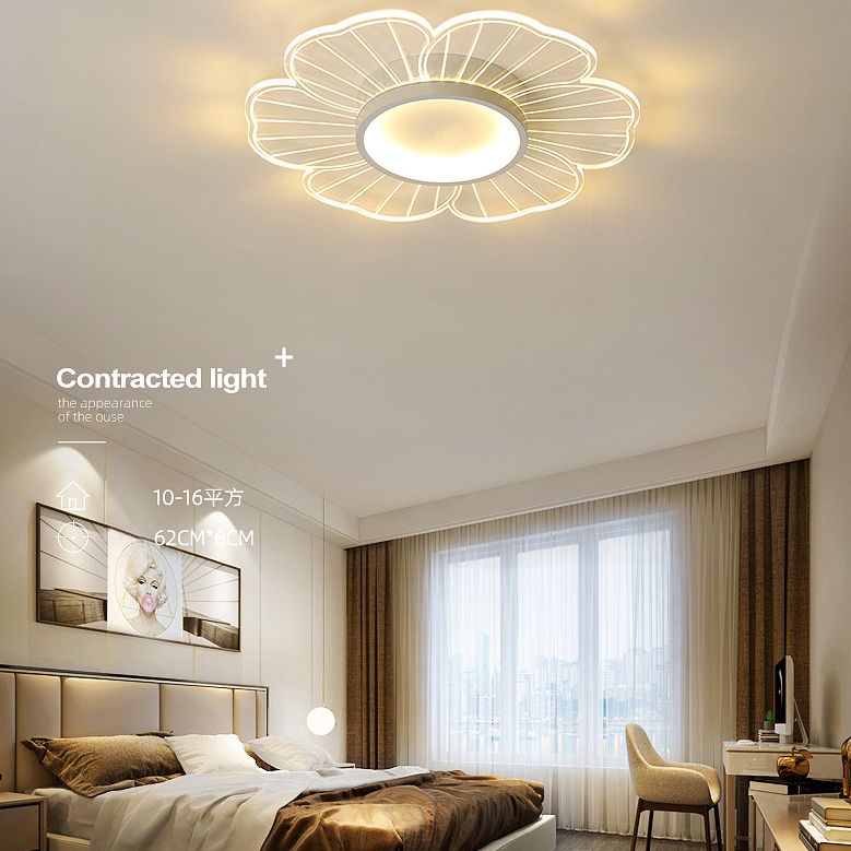 Transparent Stripe Flush Ceiling Light Acrylic LED Flower Ceiling Light Fixture for Bedroom