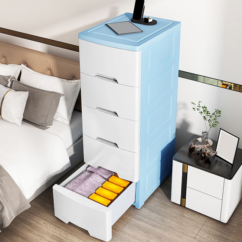 Contemporary Vertical Nursery Dresser Plastic Kids Nightstand for Bathroom