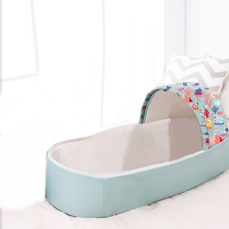 Portable Fabric Moses Basket Oval Cradle with Mattress for Newborn