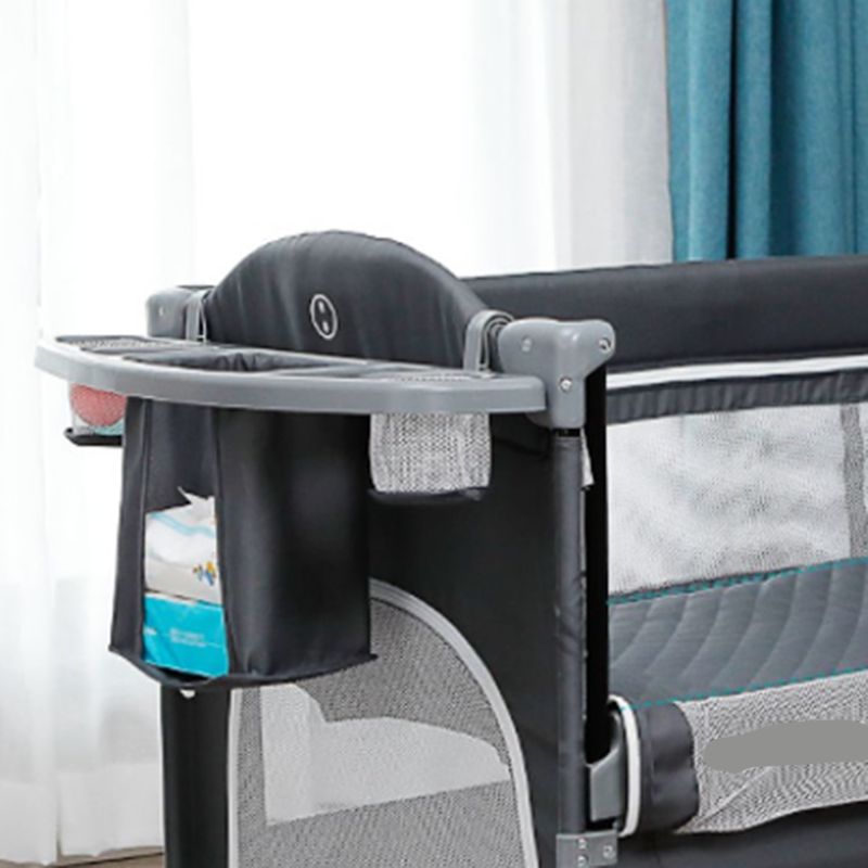 Modern Nursery Bed with Changing Table with Adjustable Height with Guardrail Baby Crib