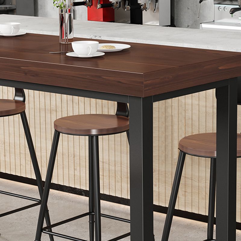 Contemporary Style Solid Wood Rectangle Bar Wine Table for Living Room