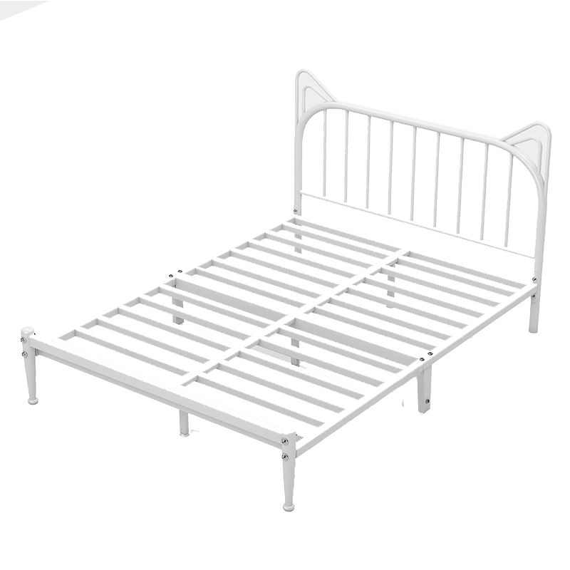 Scandinavian Metal Headboard Princess Slat Mattress Queen Low Profile Bed