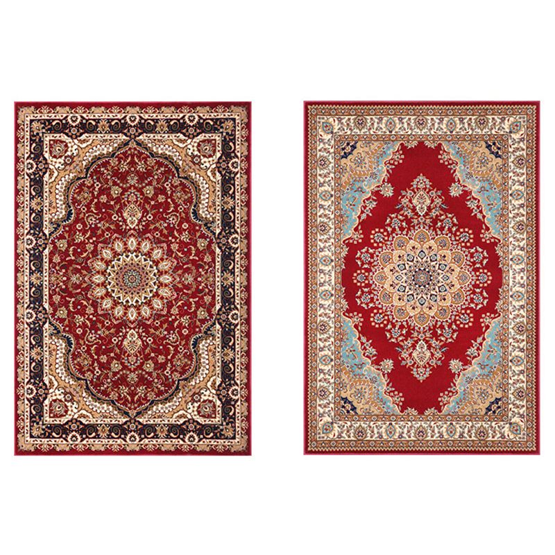 Tapis imprimé floral de luxe Multicolor Polyester Area Tapis tapis de support sans glissement pour le salon