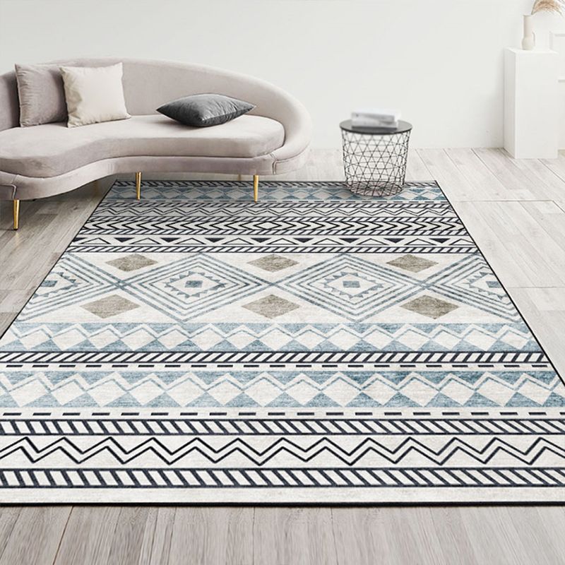 Eclectic Boho-Chic Carpet Funky Tribal Pattern Indoor Rug Polyester Anti-Slip Carpet for Living Room