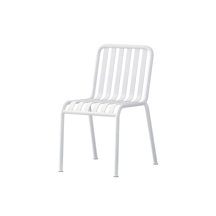 Contemporary Metal Dining Chair with High Back Dining Chair in White