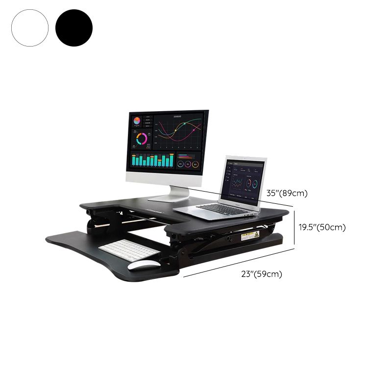 Rectangular Shaped Office Standing Desk Converter Wood in Black/White