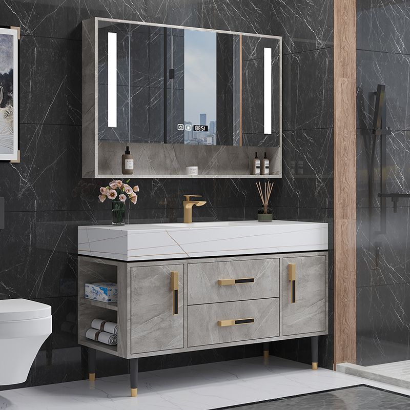 Contemporary Sink Cabinet Mirror Cabinet Wooden Vanity Cabinet for Bathroom