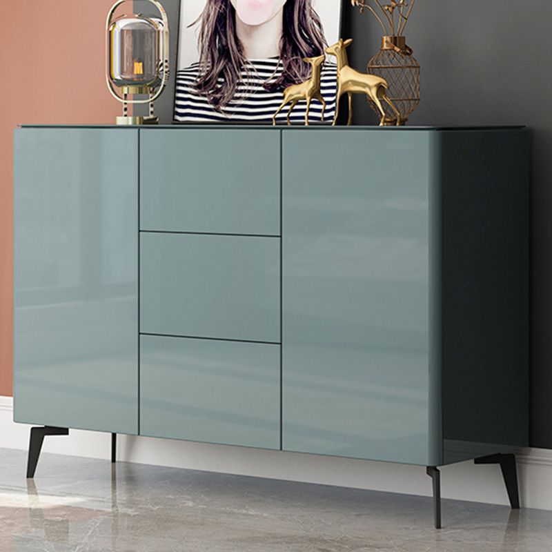 Contemporary Accent Cabinet Square Side Cabinet With Glass Top