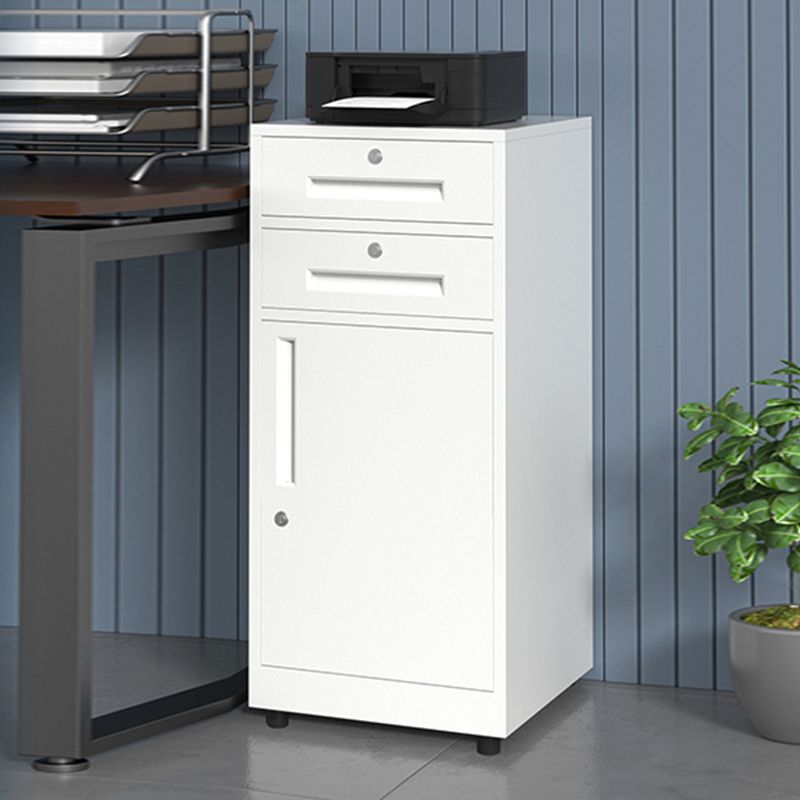 Traditional Cabinet Metal Locking Drawers and Castors Vertical Filing Cabinet