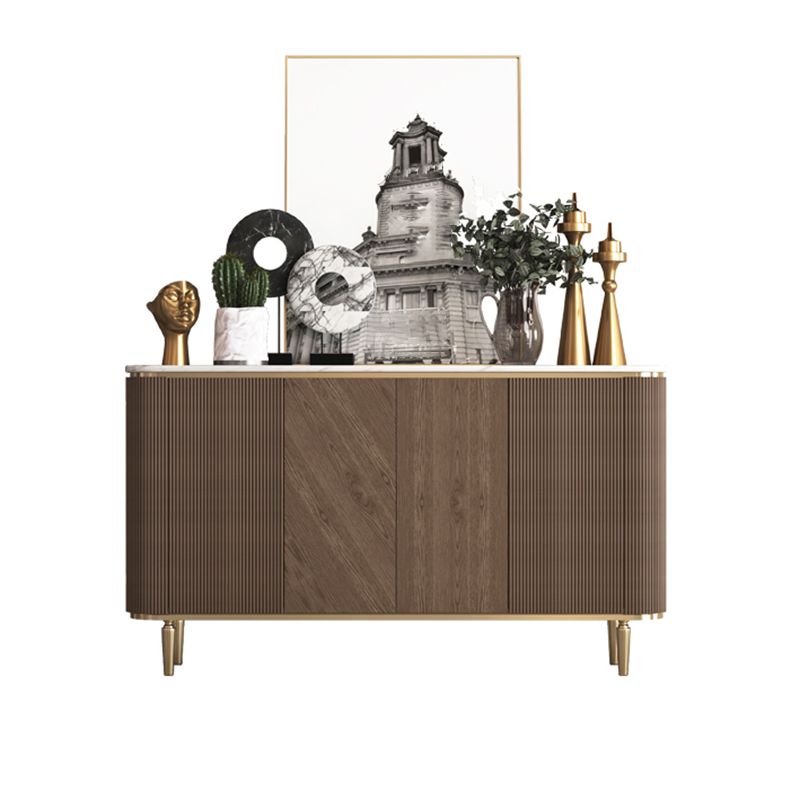 Glam Sideboard Cabinet Marble Sideboard Table with Doors for Dining Room