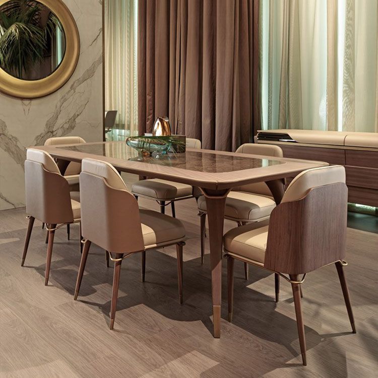 Armless Dining Chairs Glam Faux Leather Side Chairs for Dining Room