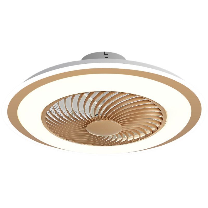 Modern Style Round Shape Ceiling Fan Lamp Metal 1 Light Ceiling Fan Lighting for Bedroom