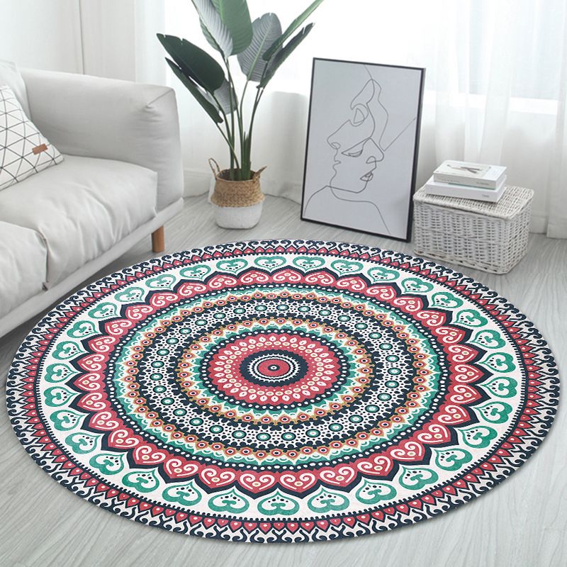 Unique Bohemian Rug Multi Color Seamless Pattern Rug Washable Anti-Slip Pet Friendly Area Carpet for Room Decor