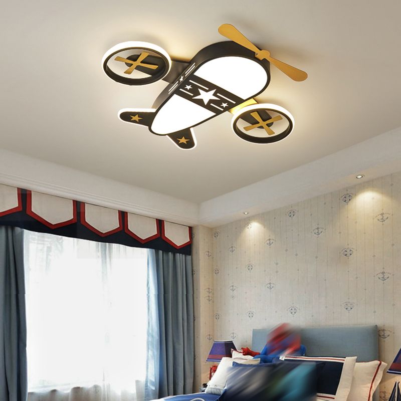 Modern Cartoon Style Iron Ceiling Light Plane Shape LED Ceiling Lamp for Children Room