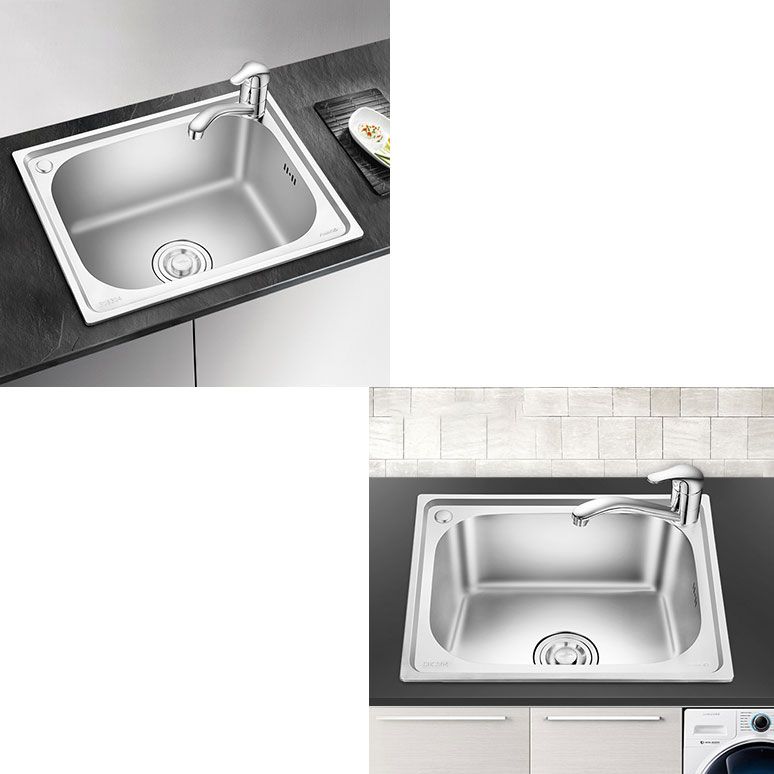 2 Holes Kitchen Sink Rectangle Stainless Steel Sink With Strainer