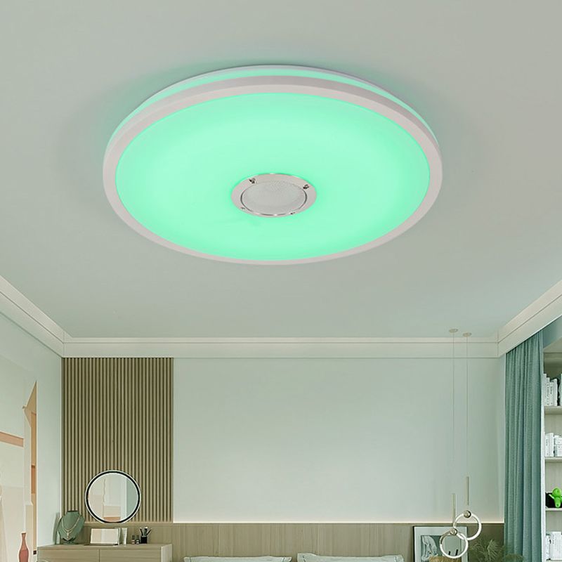 Plastic Circle Ceiling Mounted Fixture Modern LED Bluetooth Ceiling Light