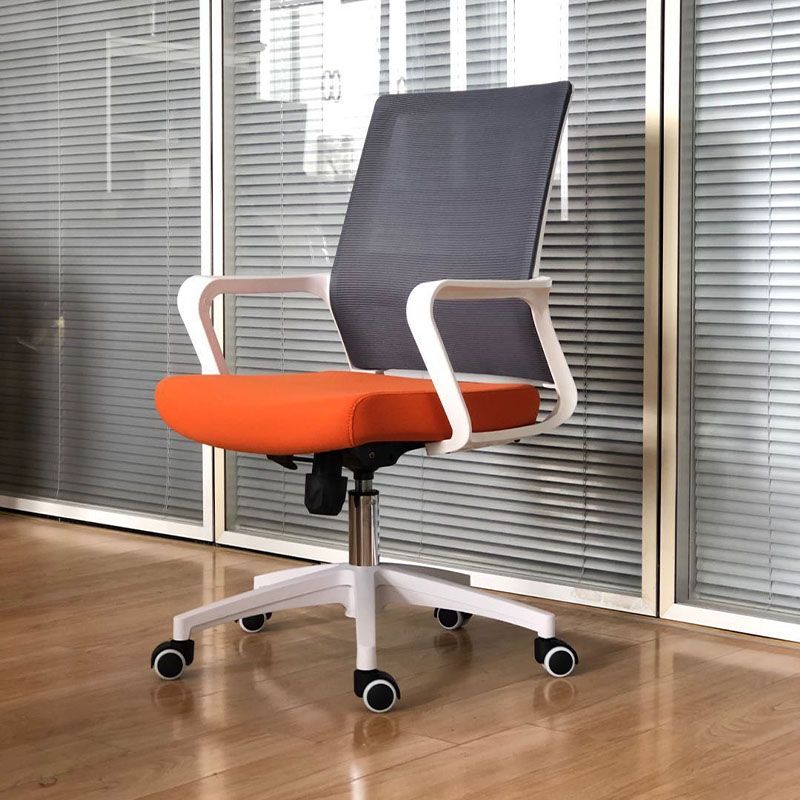 Mid Back Nylon Base Office Chair Rotatable Mesh Task Chair with Wheels