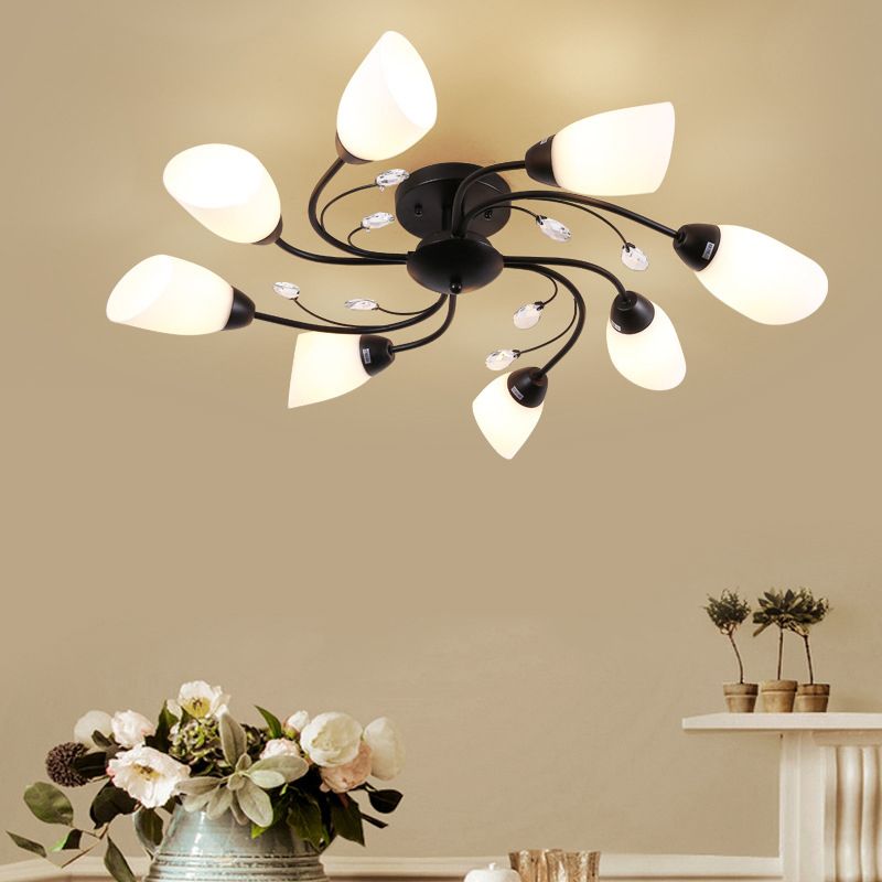 Modern Style Sputnik Shape Flush Mount Metal Ceiling Light for Bedroom