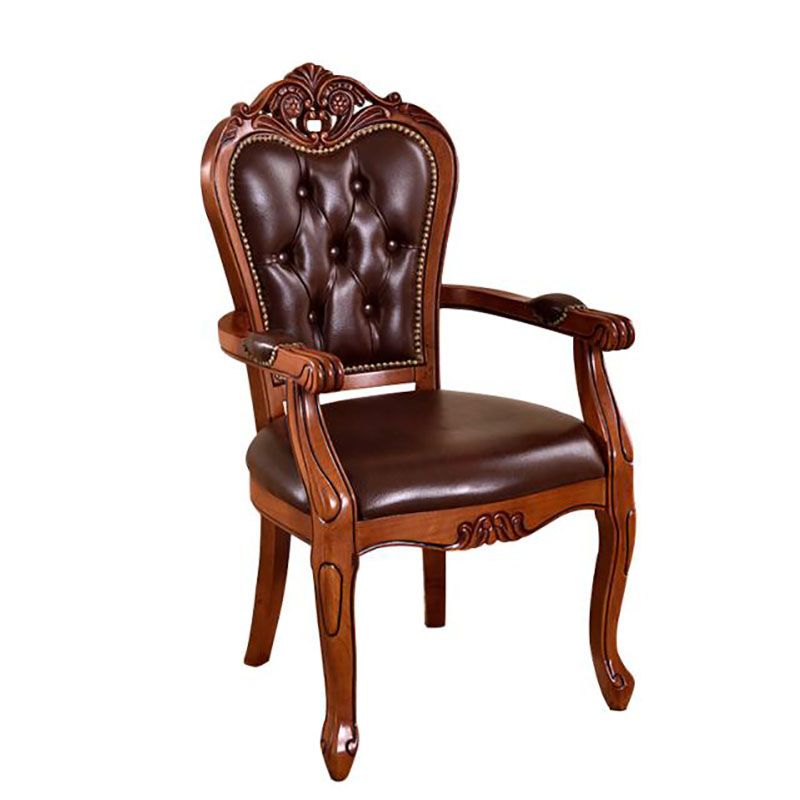 Traditional Style Dining Chair Rubberwood Upholstered Dining Room Chair