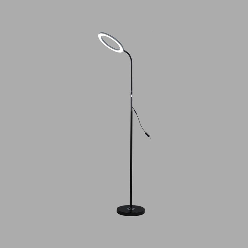 Contemporary Style Ring Shape Floor Lamp Metal 1 Light Floor Lighting