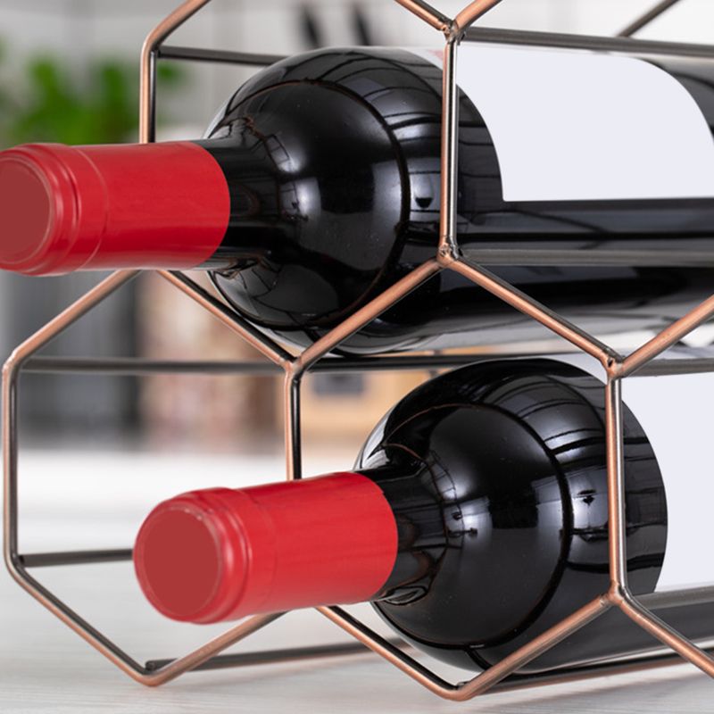 Contemporary Iron Wine Bottle Holder Countertop Bottle Rack for Kitchen