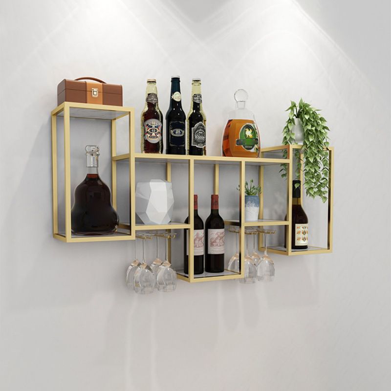 Modern Metal Wine Rack Kit Wall Mounted Wine Holder Rack 7.9" Wide