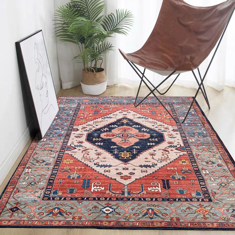 Casual Shabby Chic Rug Multicolored Geometric Print Carpet Anti-Slip Backing Stain-Resistant Rug for Room