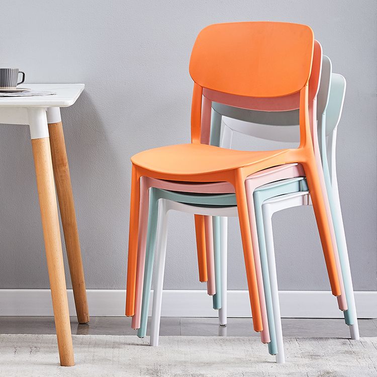 Modern Style Open Back Chair Kitchen Armless Chair with Plastic Legs