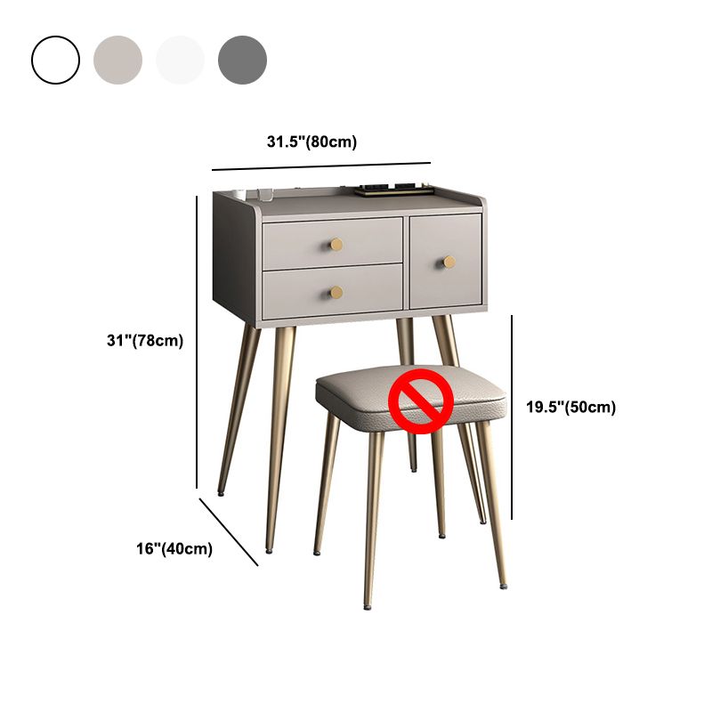 Gray/White Makeup Table With Drawer 15.74" W x 30.70" H for Bedroom