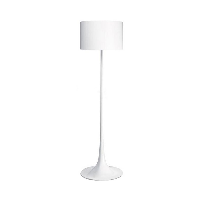 Zwart/witte trommelschaduw Vloer Lamp Moderne stijl 1 licht aluminium vloerlicht voor woonkamer, 12 "/16" breedte