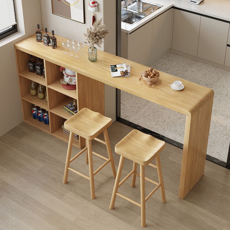 Contemporary Rectangle Solid Wood Bar Stool Table for Living Room