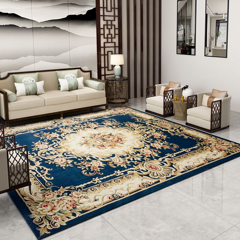 Traditional Scroll Pattern Carpet Polypropylene Rug Stain Resistant Area Rug for Living Room