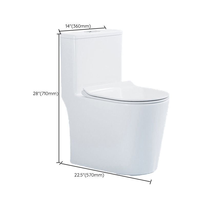 Contemporary 1 Piece Flush Toilet Floor Mounted White Urine Toilet for Washroom