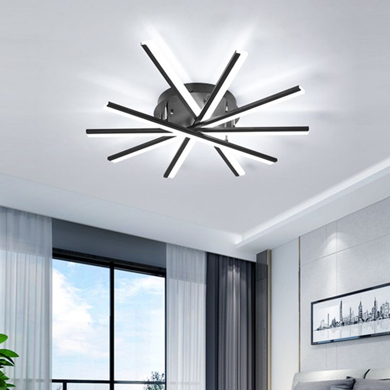 Lampada da soffitto a LED con design a spirale, moderna metallizzata, a 5/9 luci, a semi-incasso, a LED nero/bianco, in luce calda/bianca