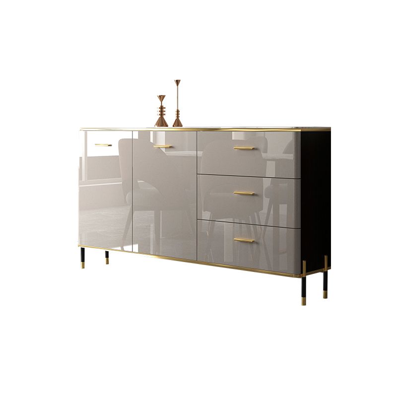 Glam Style Sideboard Buffet Server Adjustable Shelving Credenza for Dining Room