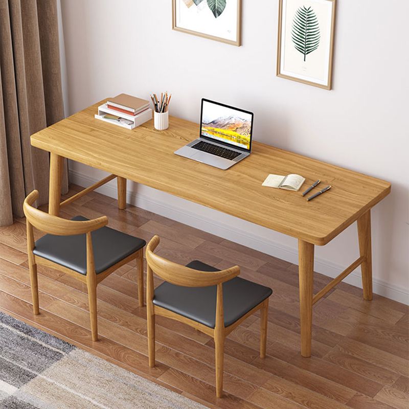 Modern Solid Wood Rectangle Office Desk 29.53" Tall Natural Writing Desk