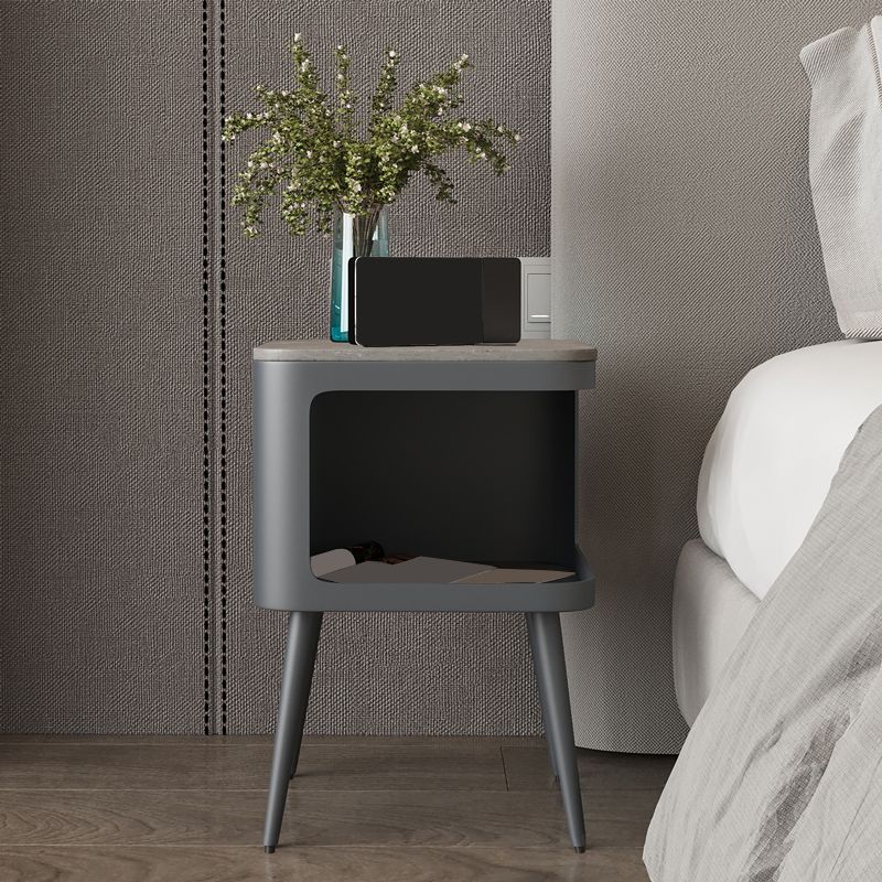 Open Storage Nightstand Contemporary Bed Nightstand for Bedroom