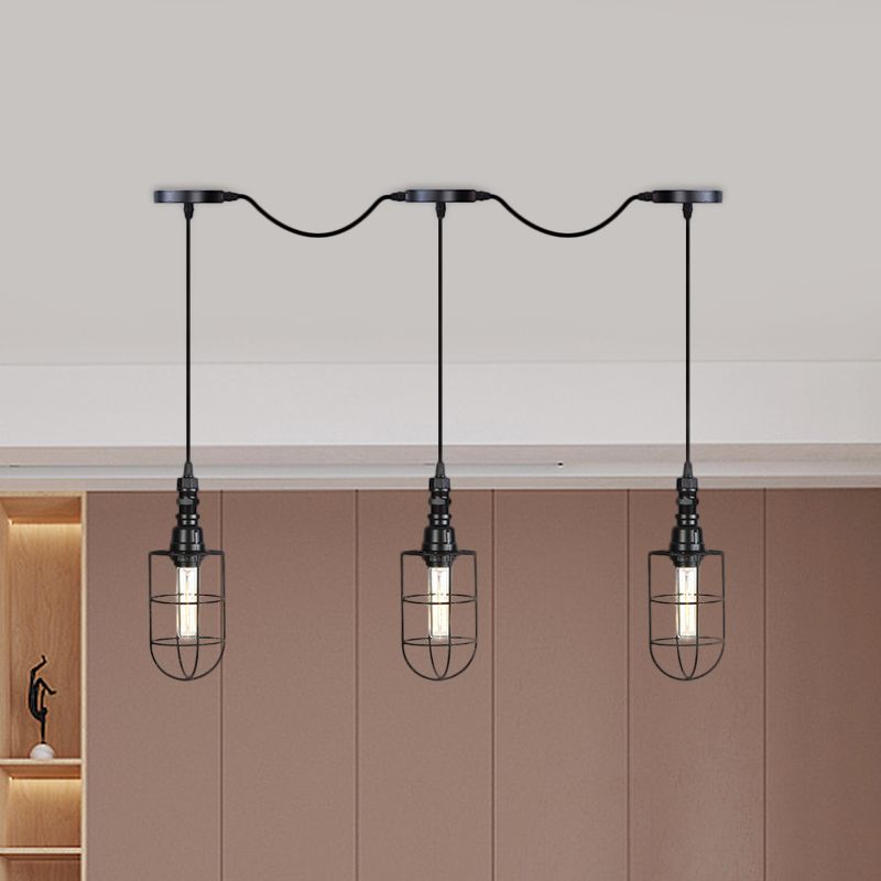 3/5/5/7 head Iron Tandem Multifiling Light Rustic Black Fine Finita Finito Pendulum Lampada a pendolo