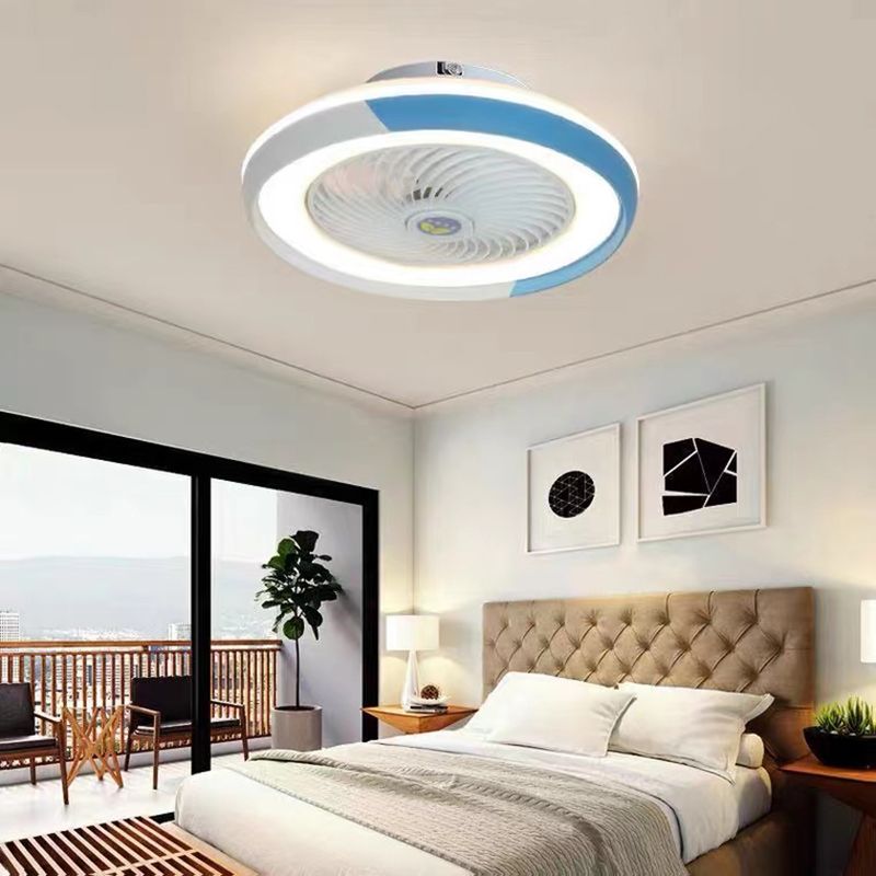 Metal Ceiling Fan Light Modern Style Ceiling Fan Lighting for Bedroom