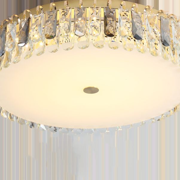 Modern Ceiling Light 1-Light LED Ceiling Mount Light with Crystal Shade for Living Room