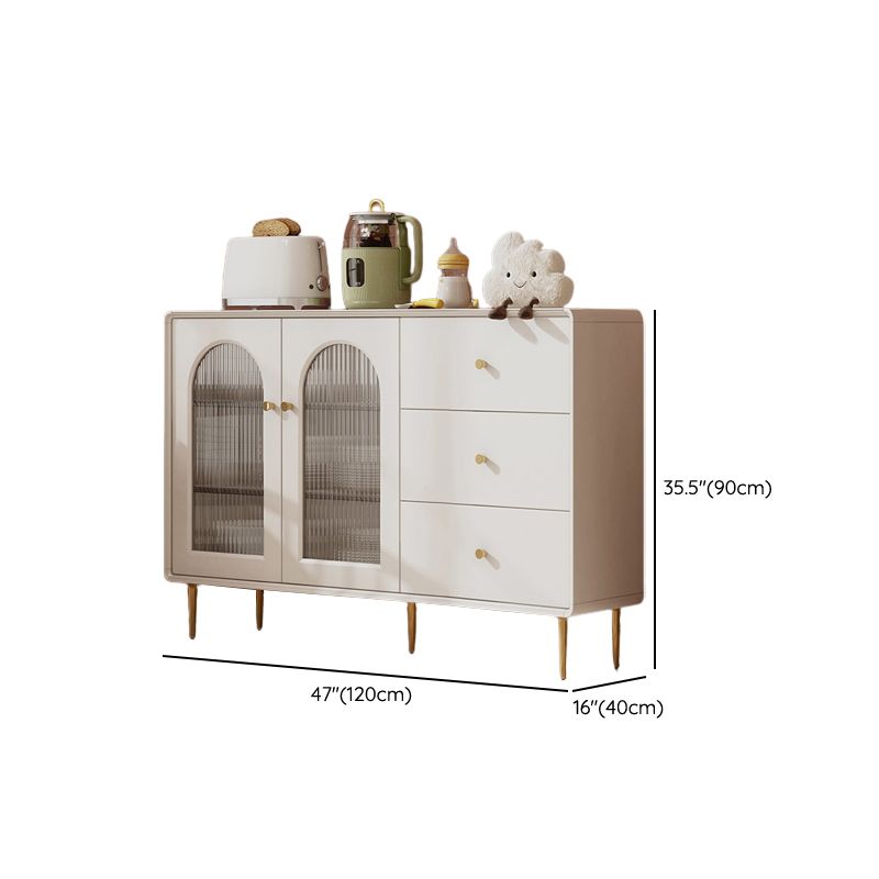 Contemporary Sideboard Cabinet Faux Wood Sideboard Table with Legs for Kitchen