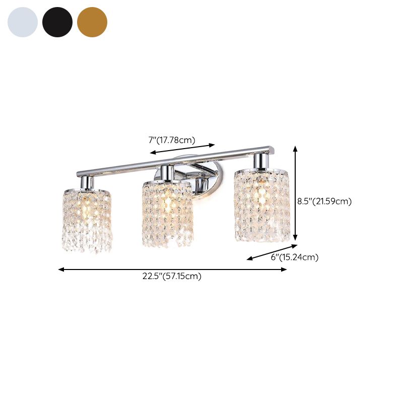 2 / 3 / 4 - Light Crystal Bath Sconce in Clear Traditional Bathroom Vanity Lighting