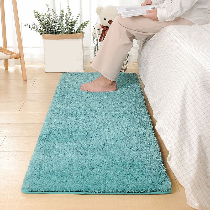 Multi-Colored Bedroom Rug Classic Solid Color Area Carpet Polyster Non-Slip Stain-Resistant Indoor Rug